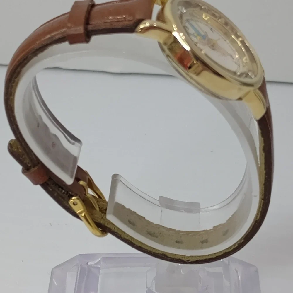 Disney Tinker‎ Bell Floating Rhinestones Gold Tone Quartz Time Works New Battery